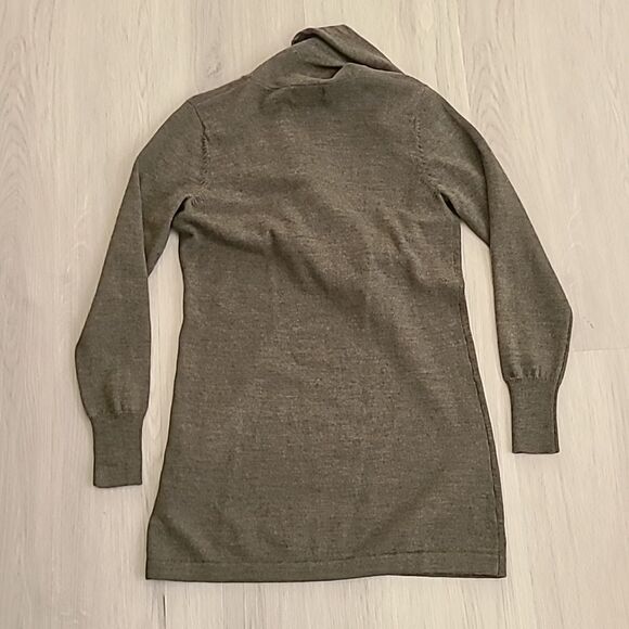 Carole Little Green Cowl Neck Sweater Merino Wool Soft Knot Long Sleeve Small - Picture 5 of 5